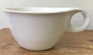 Set 3 Vtg Mid Century Russel Wright Home Decorators White Melamine Coffee Cups